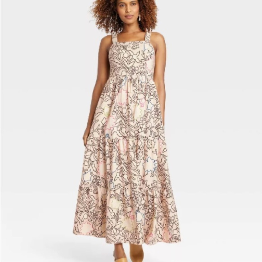 Knox Rose Cream Floral Pattern Maxi Dress